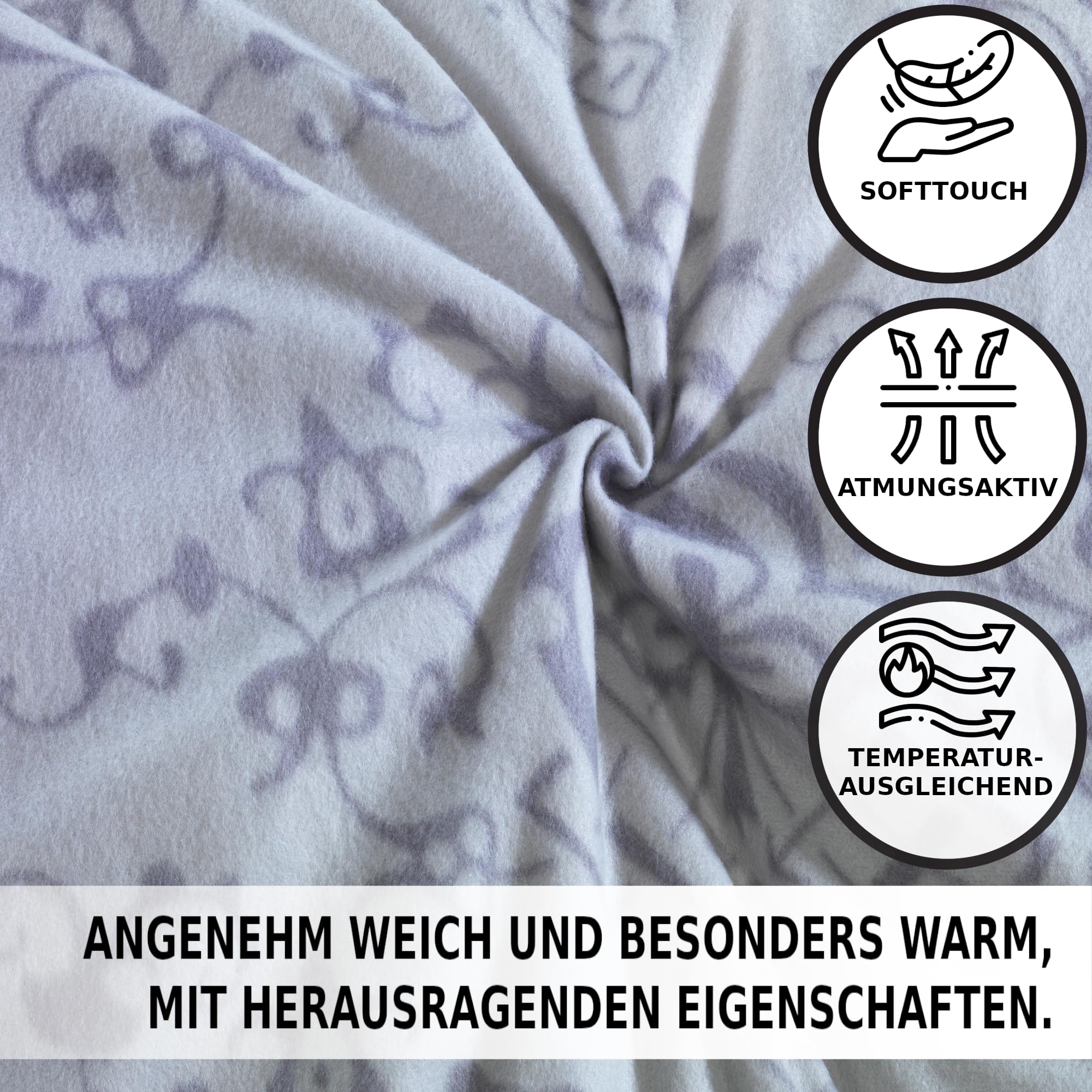 BFW 4 TLG Warme Microfaser Fleece Winter Bettwäsche 135x200 + 80x80 viel Auswahl, Design - Motiv:Design 14