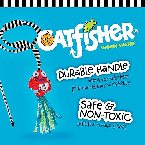 Miniatura 4 de Fat Cat Crawdaddy - Varita para gatos rellena con hierba gatera 100% orgánica, juguete interactivo