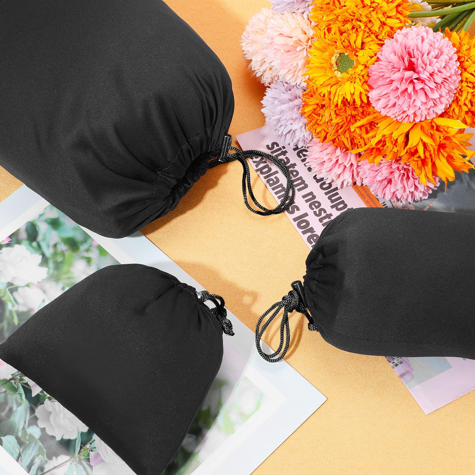 Nuogo 30 bolsas de almacenamiento de juguetes para adultos, 3 tamaños, bolsa de microfibra con cordón, organizador de juguetes ajustable, bolsa plegable para joyas, juguetes, cosméticos (negro)