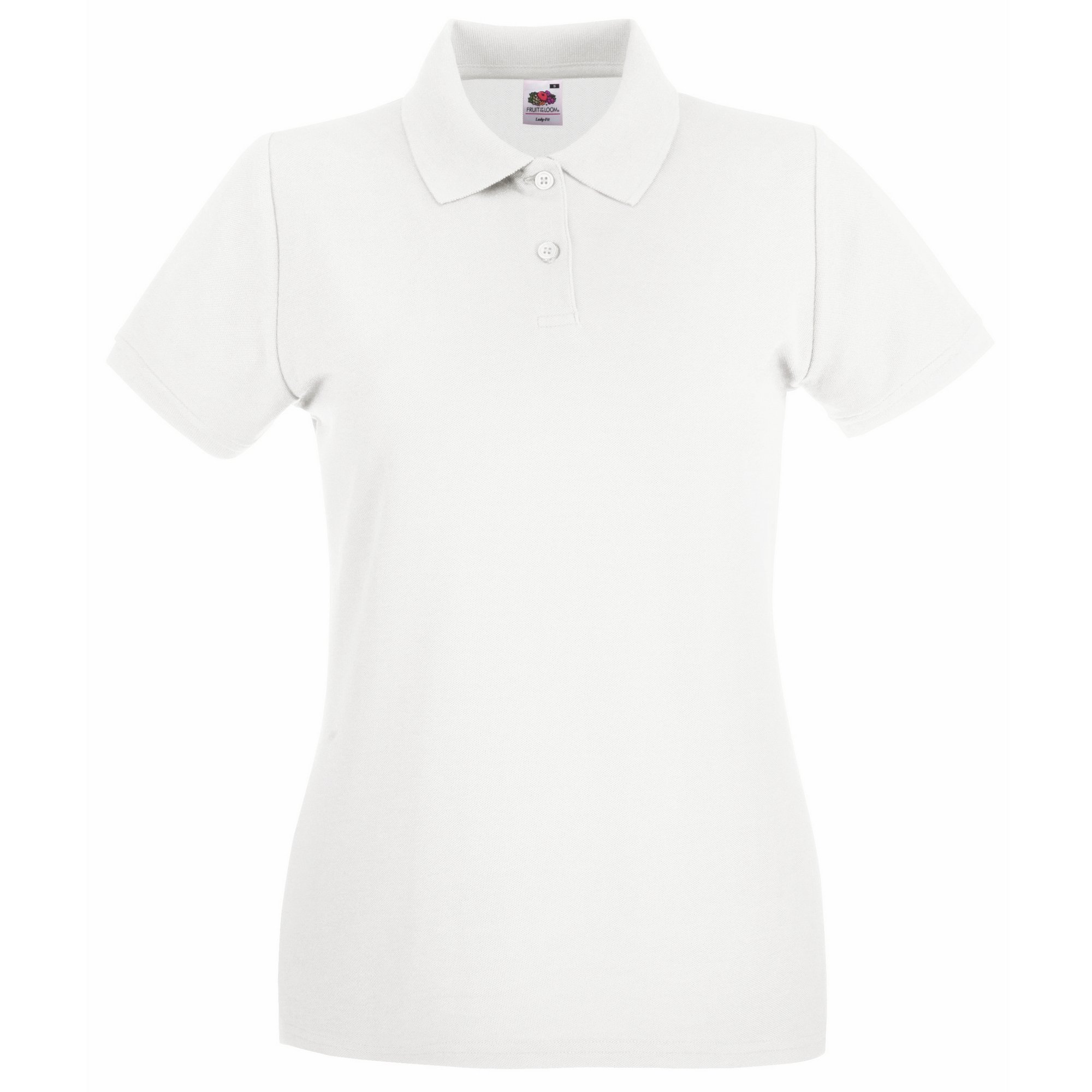 Fruit of the Loom Women's Polo Shirt white Bianco Small