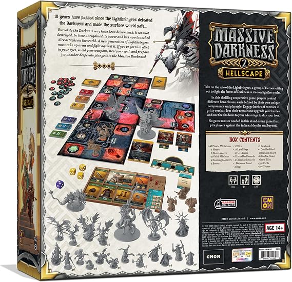 لعبة CMON Massive Darkness 2 Hellscape Board | لعبة المنمنمات على الطاولة | لعبة استراتيجية تعاونية للبالغين والمراهقين | الأعمار 14 + | 1-6 لاعبين | متوسط وقت اللعب 60 دقيقة | من صنع CMON