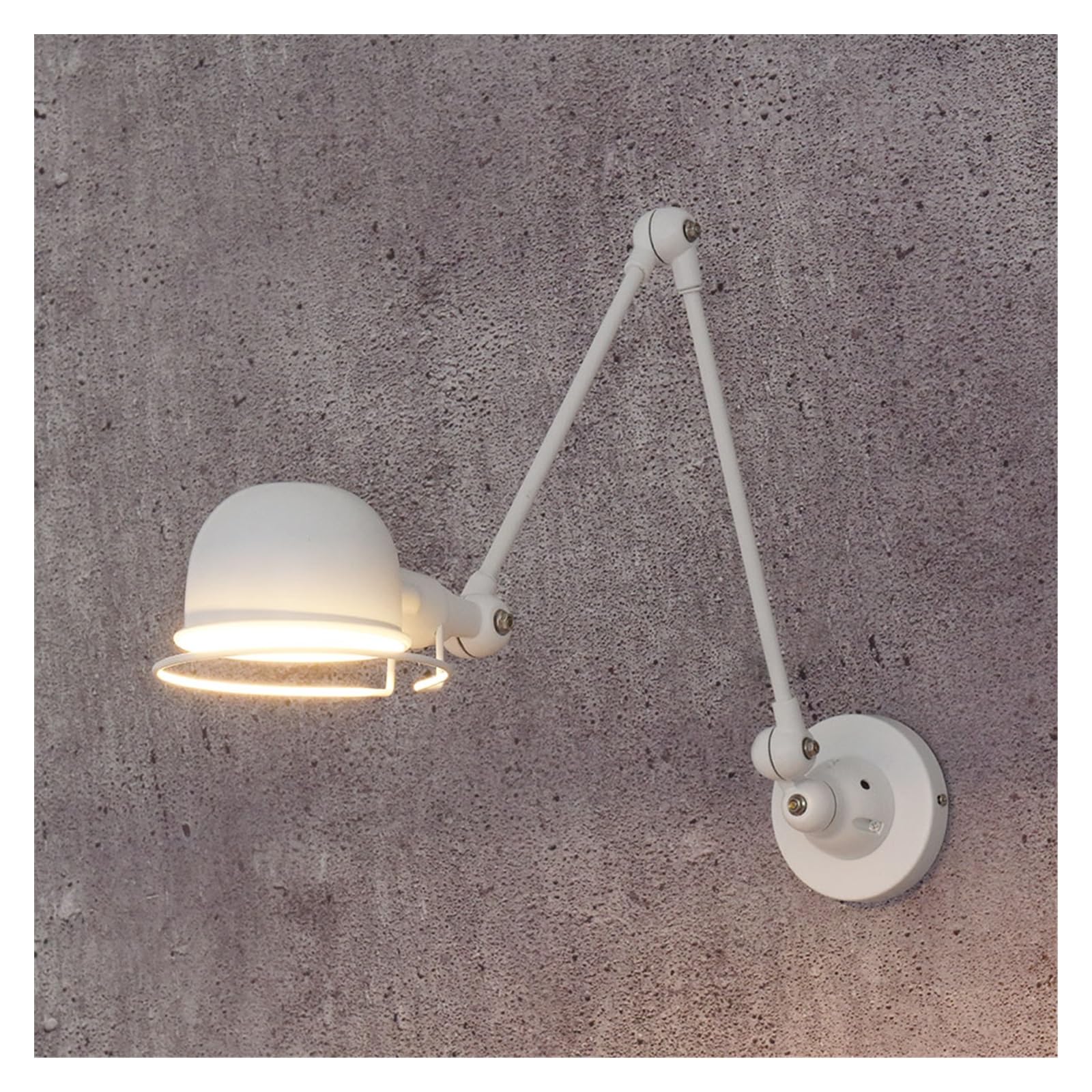 Genérico Lámpara de pared Jielde ajustable de estilo Industrial nórdico clásico, aplique de pared en V, luces LED for sala de estar, dormitorio y baño(W12146L white,With switch)
