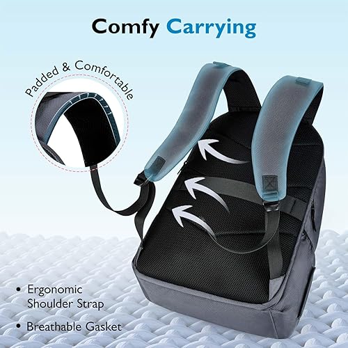 Miniatura 2 de mommore Mochila para pañales, bolsa de pañales para papá con 2 bolsillos laterales aislados, Gris, Mochila para laptop