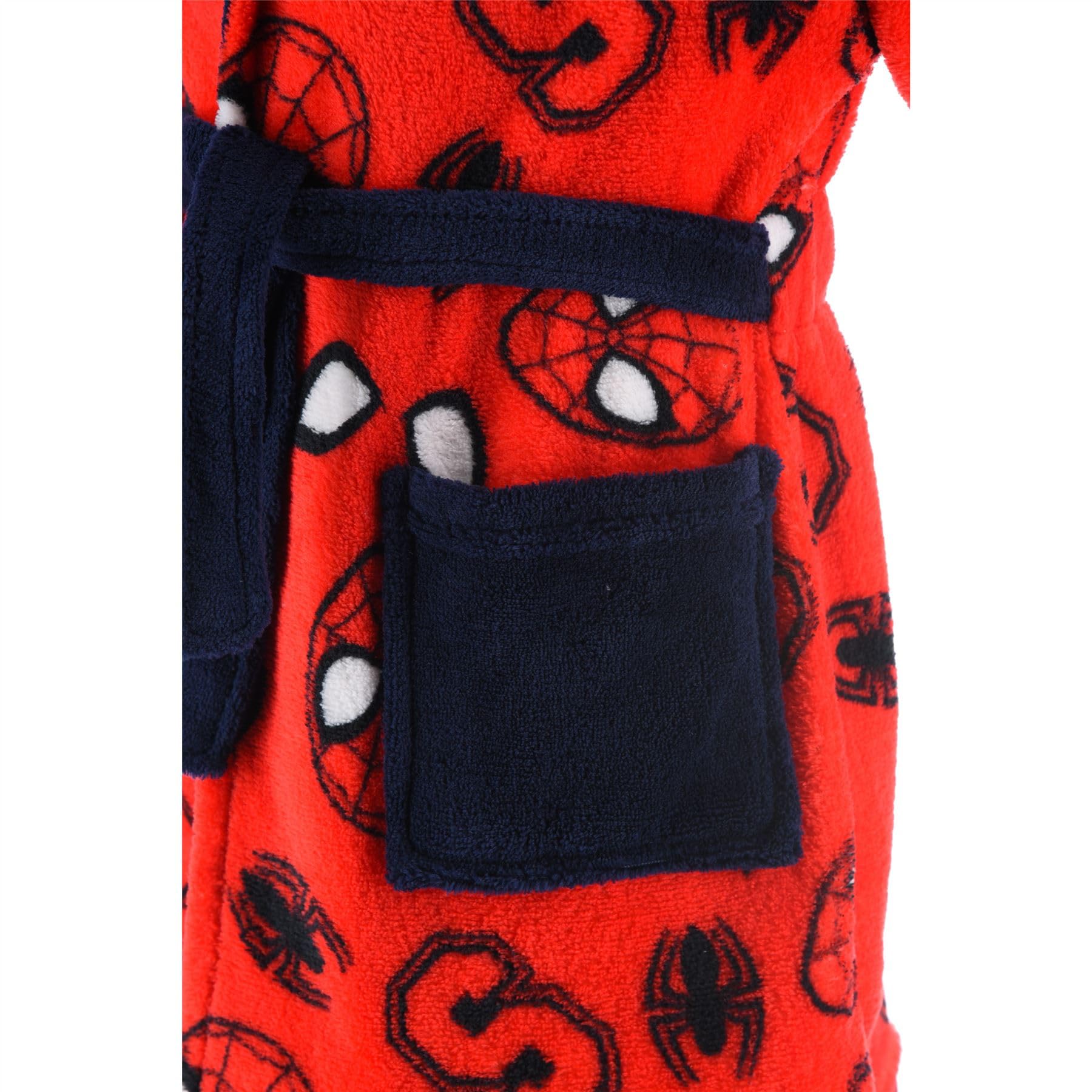 Asciugamano Spiderman con Cappuccio | Bambini | Regali per Bambini | Spiderman | Poncho da Bagno per Bambini | Asciugamano | Accappatoio Morbido (DE/NL/SE/PL, Numerico, 98, Regular, Rosso), Colore