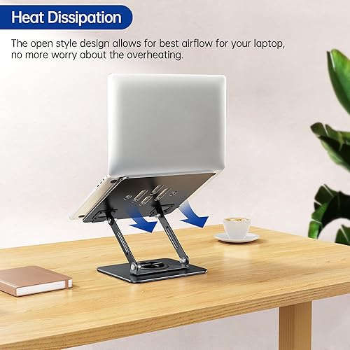 Miniatura 7 de BESIGN LS11 - Soporte para laptop con base giratoria de 360, soporte ergonómico ajustable para portátil, soporte elevador compatible con Air, Pro,