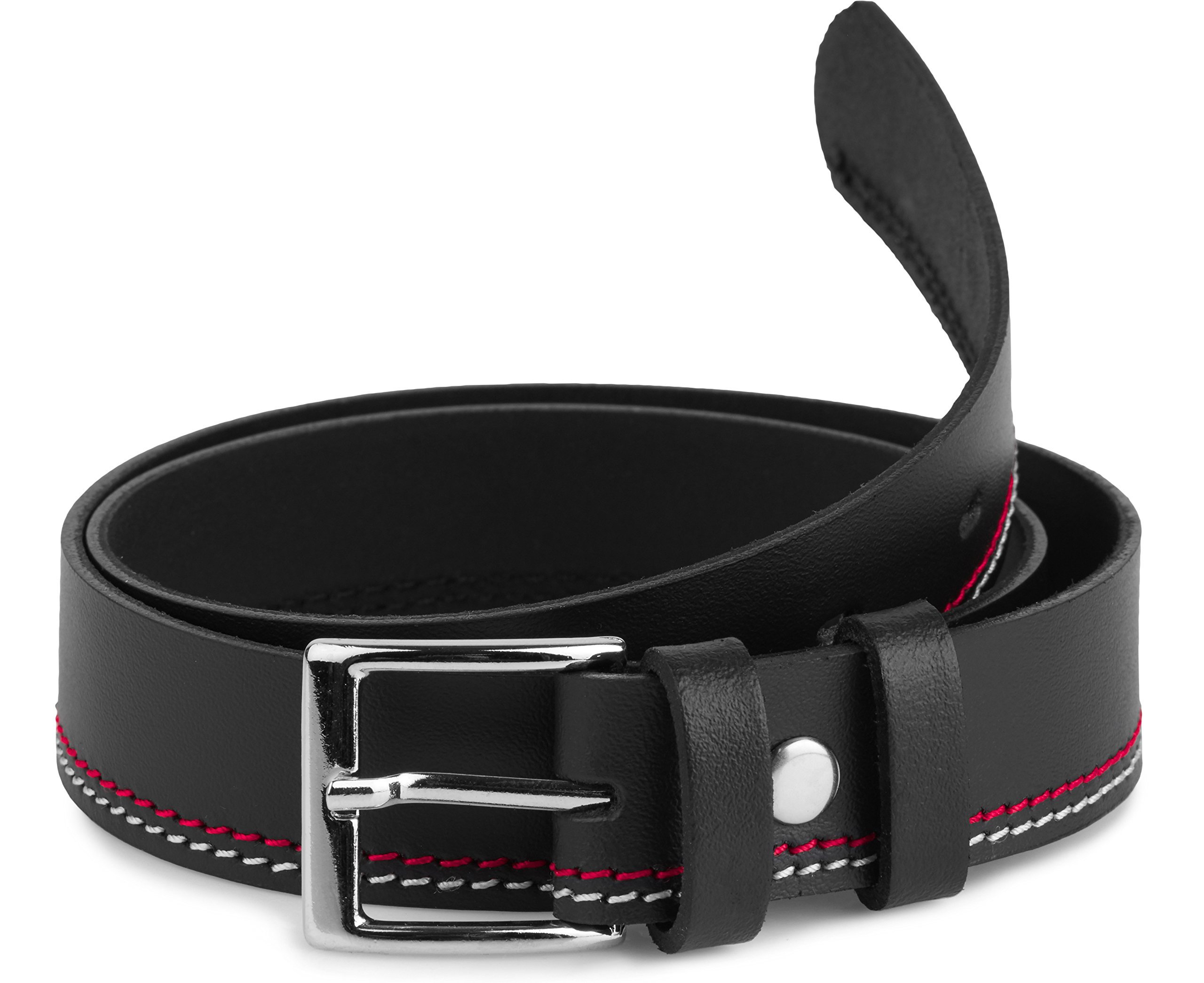 Ladeheid Kinder Gürtel Ledergürtel Mode Accessoire für Kinder Jungen Gürtel mit Schnalle 2,5 cm Breit K1D5