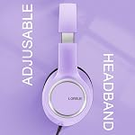 Lorelei X8 Over-Ear Wired Headphones with Microphone with 1.45m-Tangle-Free Nylon Line&3.5mm Plug,Lightweight Foldable & Portable Headphones for Smartphone,Tablet,Computer,Mp3/4(Dark Purple)