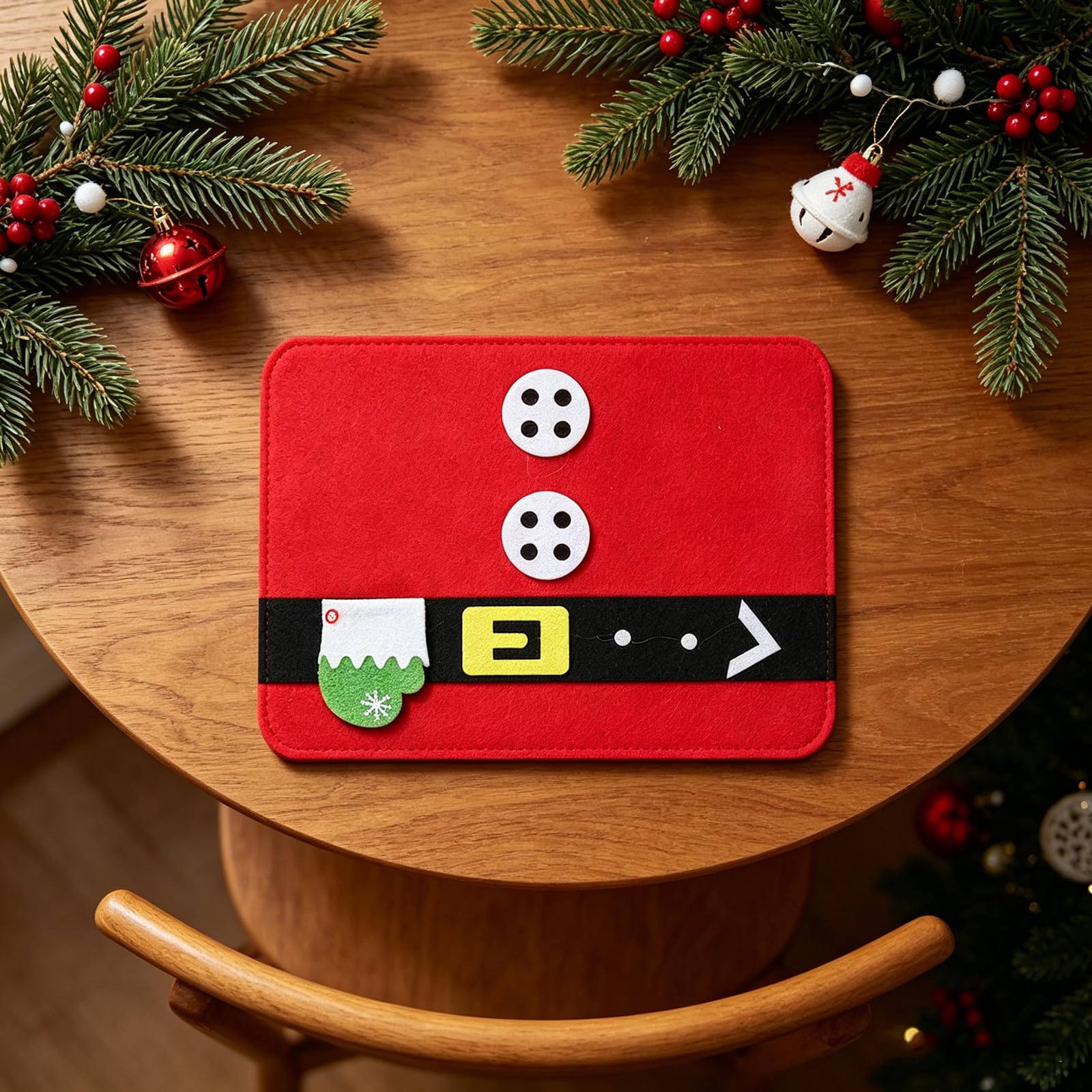 PRETYZOOM 4 Piezas Manteles Individuales para Navidad con Diseño Festivo para Mesa de Hogar y Hotel para Decoración Navideña y Protección de Superficies