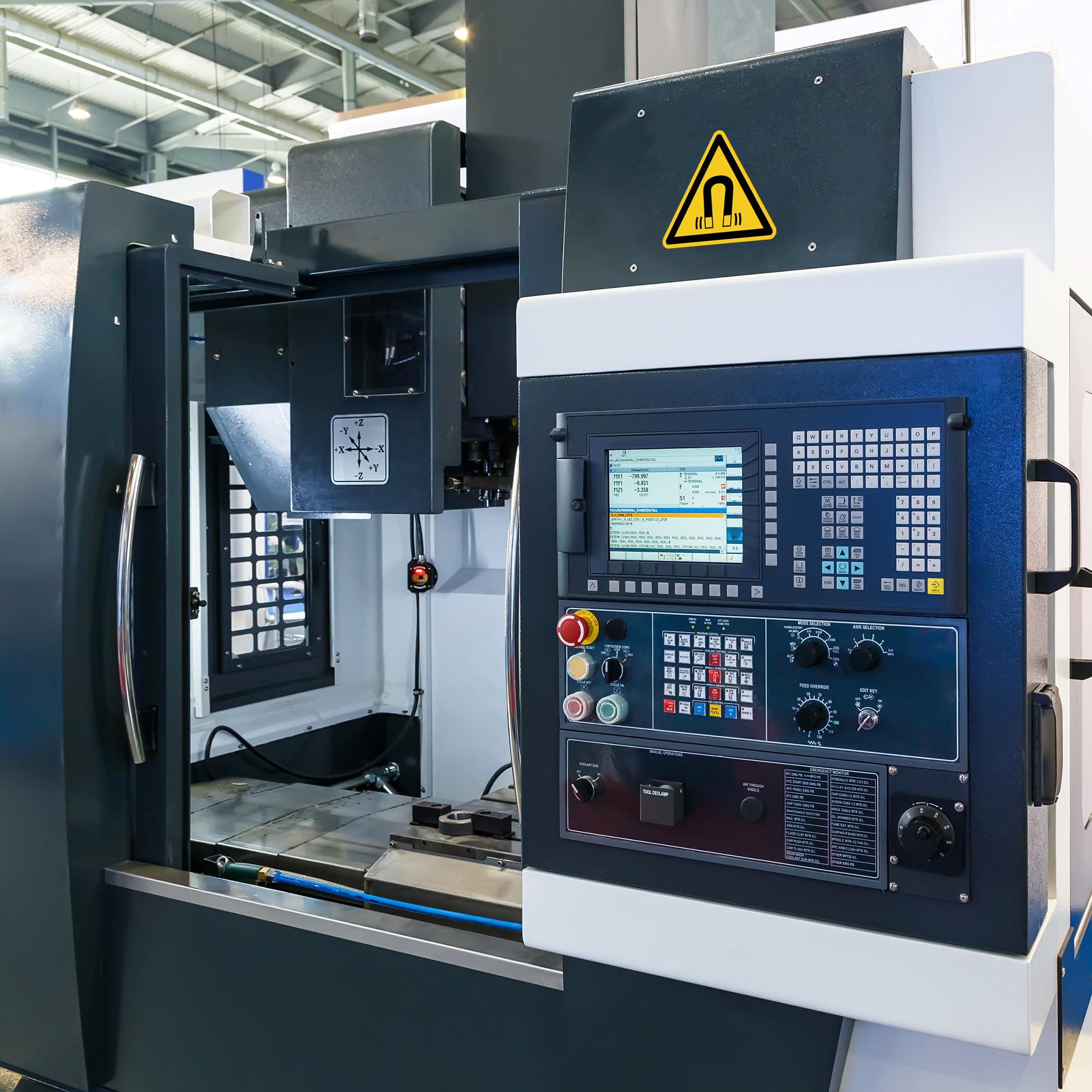 Señal de advertencia de campo magnético según la norma DIN EN ISO 7010 ASR A1.3 – Advertencia de campo magnético adhesivo autoadhesivo para operaciones laboratorio industria sala de máquinas