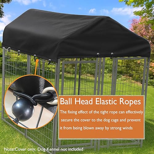 Miniatura 4 de Cubierta para perrera para perros al aire libre (solo cubierta), 8 pies de profundidad x 4 pies de ancho, resistente a los rayos UV, impermeable,
