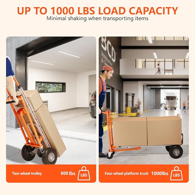 Carretilla Convertible de Aluminio 3 en 1 Capacidad 1000 lbs miniatura 3
