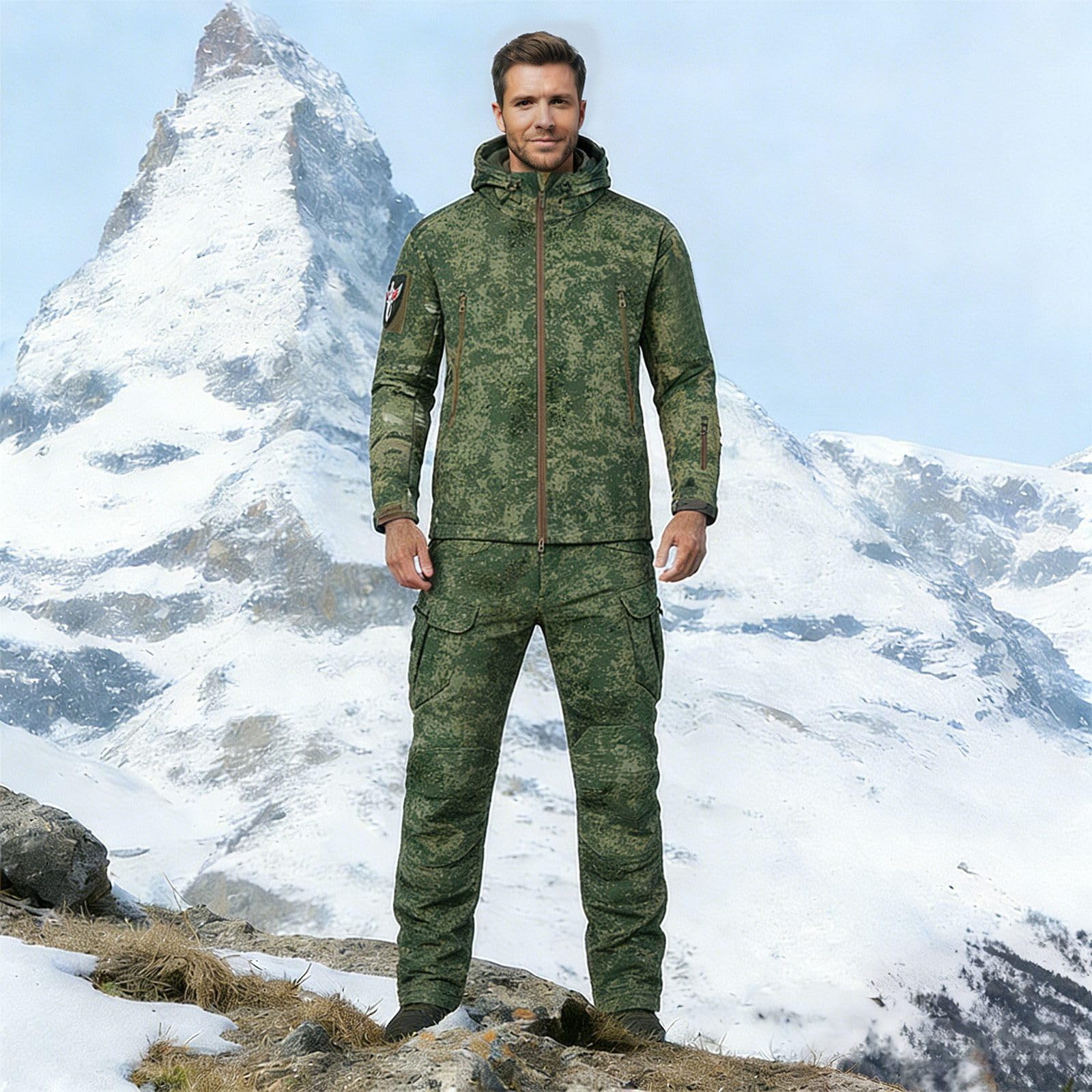 2 Teilig Herren Tactical Uniformen Militärische Armee Kampfanzug Sets Softshell Jacke Hosen Wasserdichte Jagdkleidung Arbeitsjacke Und Hose Ganzkörperanzug Outdoor Bequeme Sportanzug