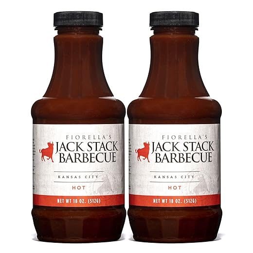 Jack Stack Barbecue Hot Sauce - Kansas City Cayenne Pepper BBQ Sauce 2 Pack - Spicy Smoked KC BBQ Sauce (2, 18oz Bottles)
