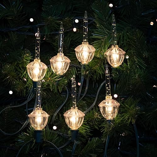 Miniatura 5 de Novelty Lights Juego de luces navideñas tradicionales de 7 luces, líquido transparente, 7 pies