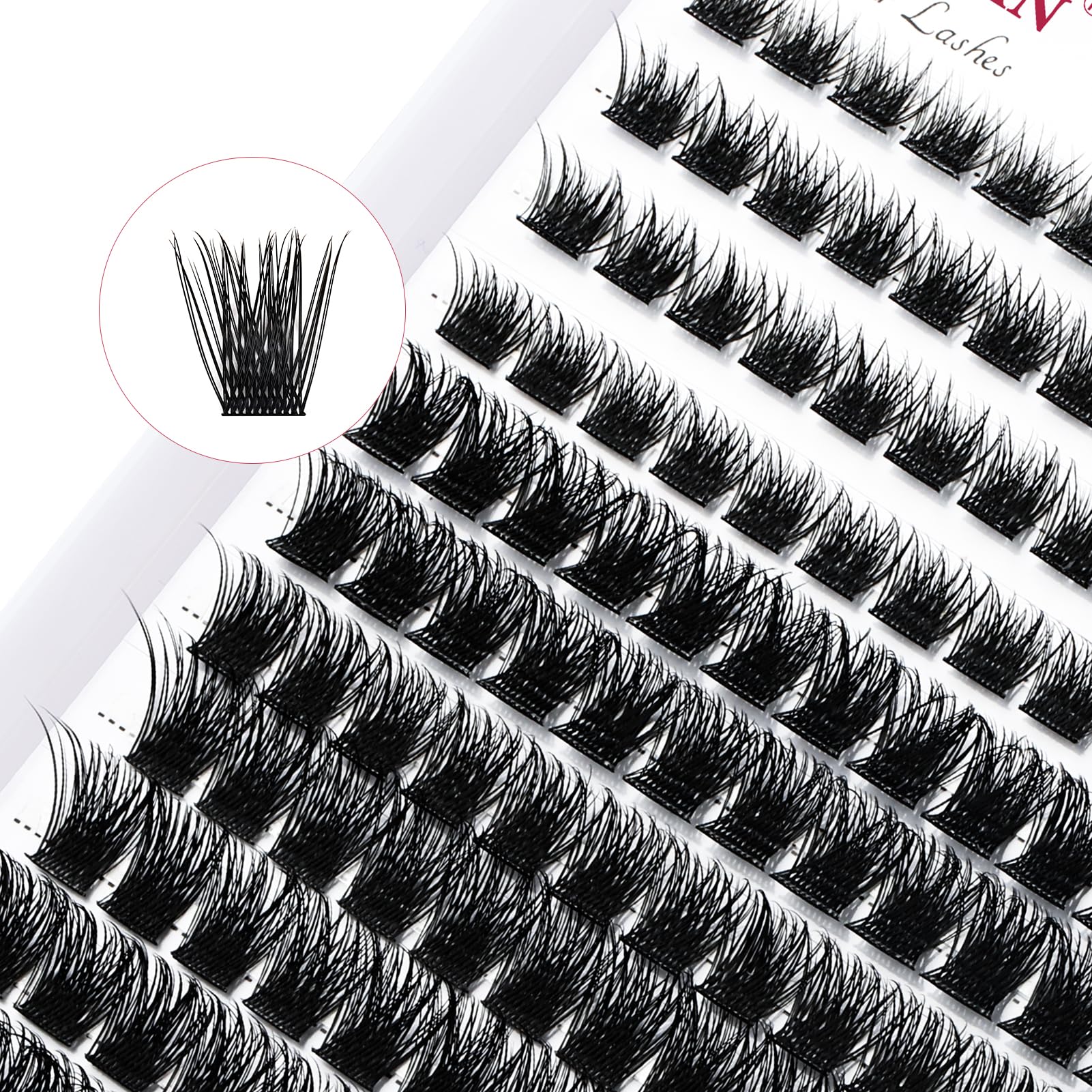 FADVAN Individual Eyelashes 50D+60D+80D+100D+150D+200D DIY Eye Lashes Fluffy Russian Eyelashes Extensions D Curl Strip Eye Lashes Clusters (8-16mm Mix) — view 28