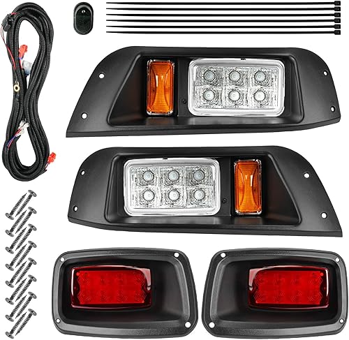 Drive-up Kit de luces LED para carrito de golf EZGO TXT 1996-2013 a gas y carros de golf eléctricos, EZGO TXT Kit de faros LED y luces traseras para
