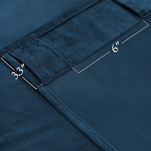 Miniatura 5 de KGORGE Cortinas de terciopelo azul de 84 pulgadas de largo para oscurecer la habitación, cortinas y cortinas para dormitorio, sala de estar, niños,