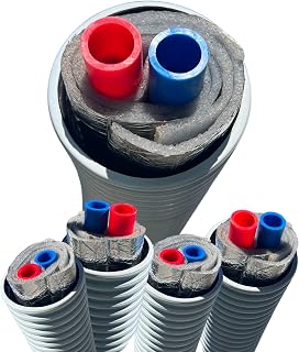Heat Mizer Insulated PEX Pipe 1" & 1.25" O2 & Non-O2 Barrier – 3-Wrap Insulation Underground Pipe for Outdoor Boilers & Hydronic Heating Systems – 50ft Minimum Length