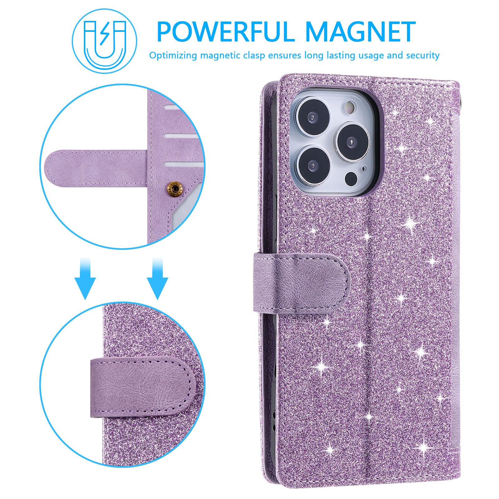 UEEBAI Custodia Portafoglio per iPhone 15 PRO Max 6.7