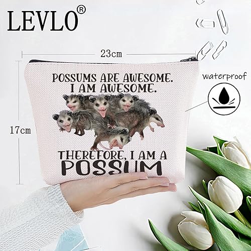 Miniatura 2 de LEVLO Zarigüeya Cosmética Bolsa de Maquillaje Zarigüeya Amante Regalo Zarigüeyas Son Impresionantes Bolsa De Bolsa De Cremallera De Maquill,
