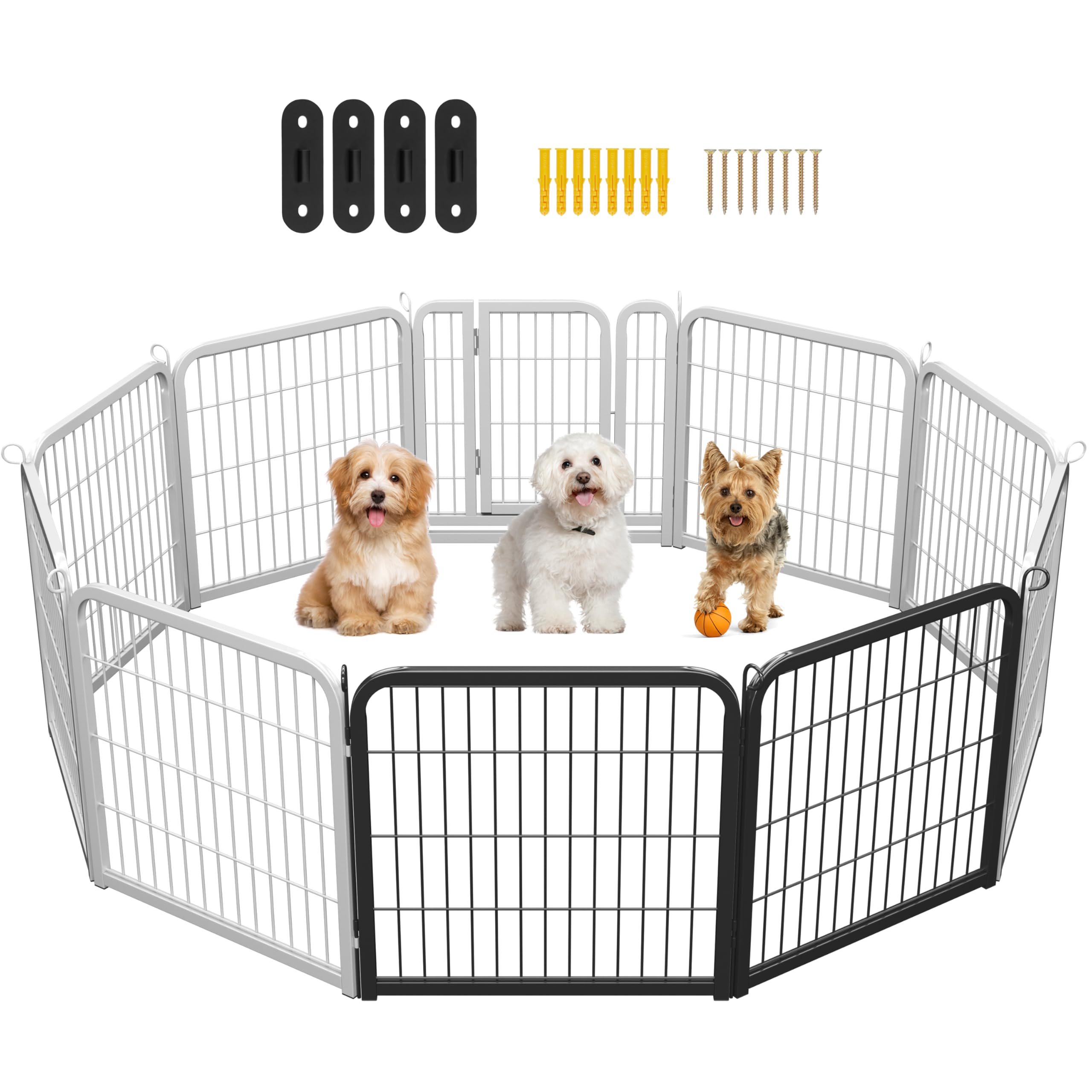 Yaheetech Dog Playpen, 2 Panel Puppy Play Pen Heavy Duty Pet Exercise Fence for Garden/Yard 60cm Height