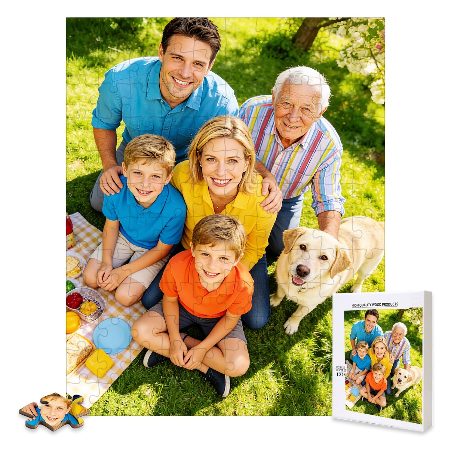 Custom Puzzle 120/200/300/500/1000/1500 Pieces, Personalized Puzzle from Your Own Photos, Customized Picture Jigsaw Puzzle Gift for Christmas Wedding