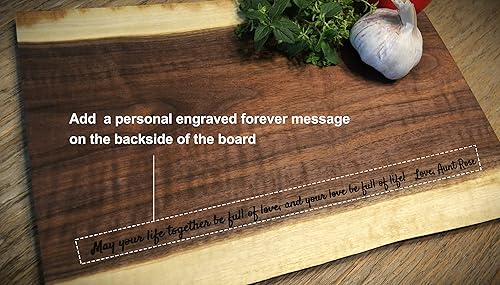 Miniatura 5 de Personalized Walnut Live Edge Wood Sign Display Gift - Rustic Engraved Family Last Name Wedding Anniversary Housewarming Welcome Cabin House Door