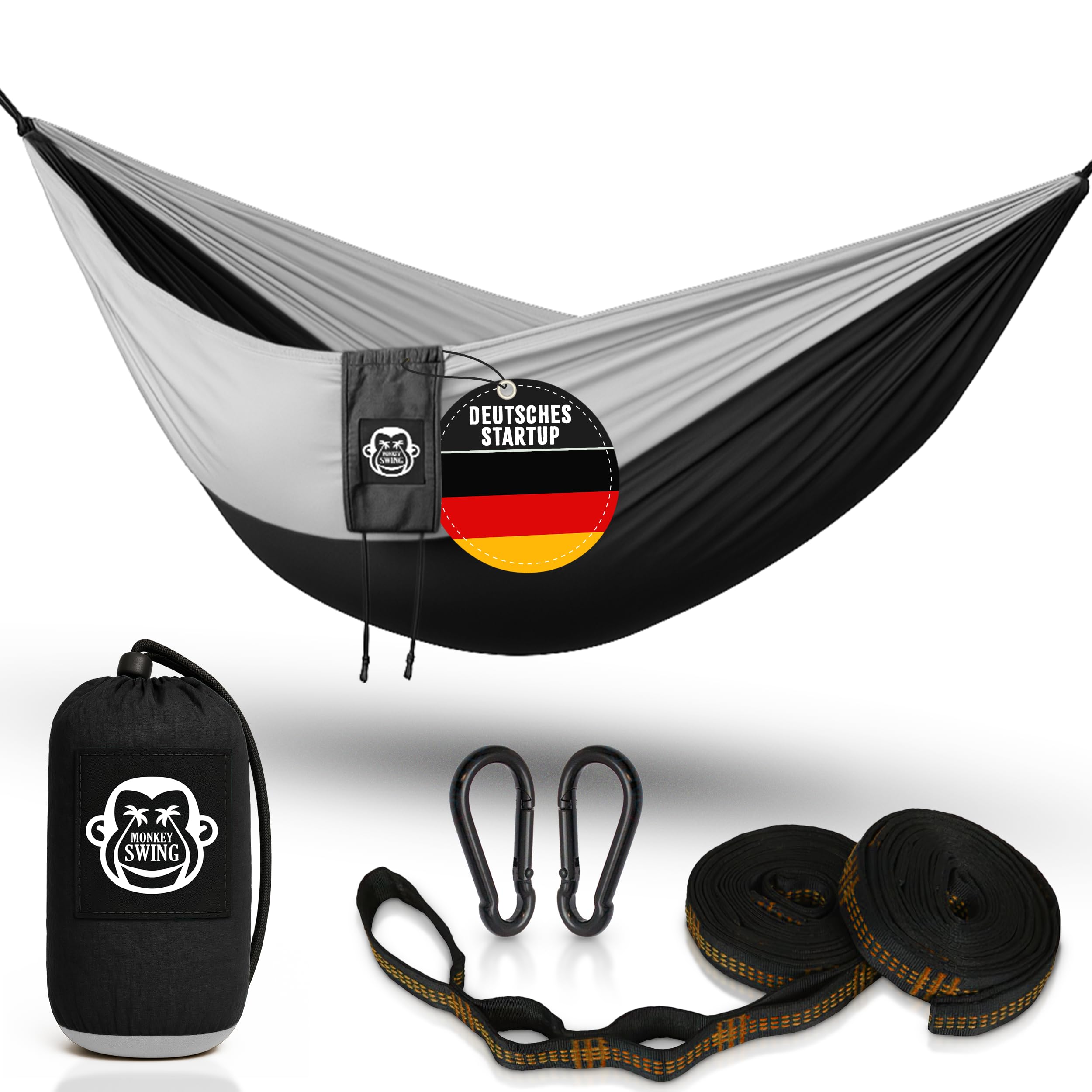 Monkey Swing Hammock Including Hanging Kit, for Outdoors, Travel, Garden, Leisure, Black Garden
