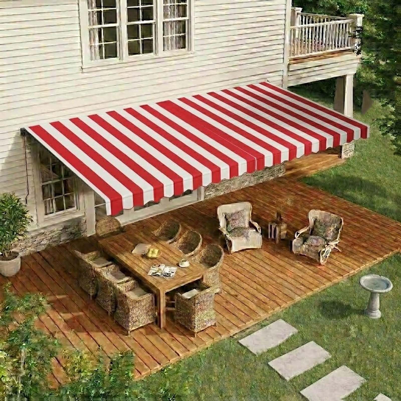 Auvent de terrasse rétractable robuste en polyester de haute kwaliteit 4x2 m