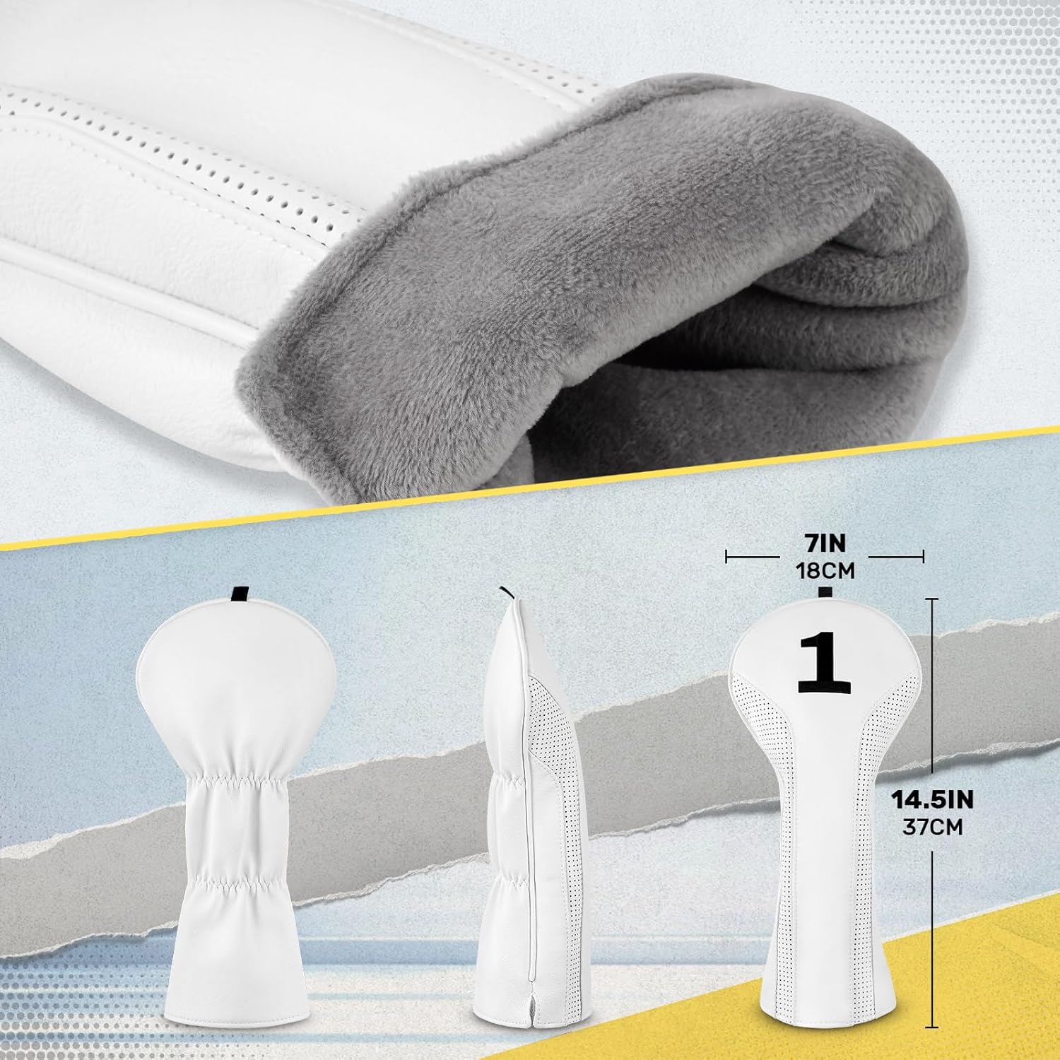 Craftsman Golf Classic Durable Golf Club Head Cover Headcover for Driver Woods Hybrids and Blade Mallet Putter Cover for Scotty Cameron Odyssey Callaway Taylormade Ping Etc.