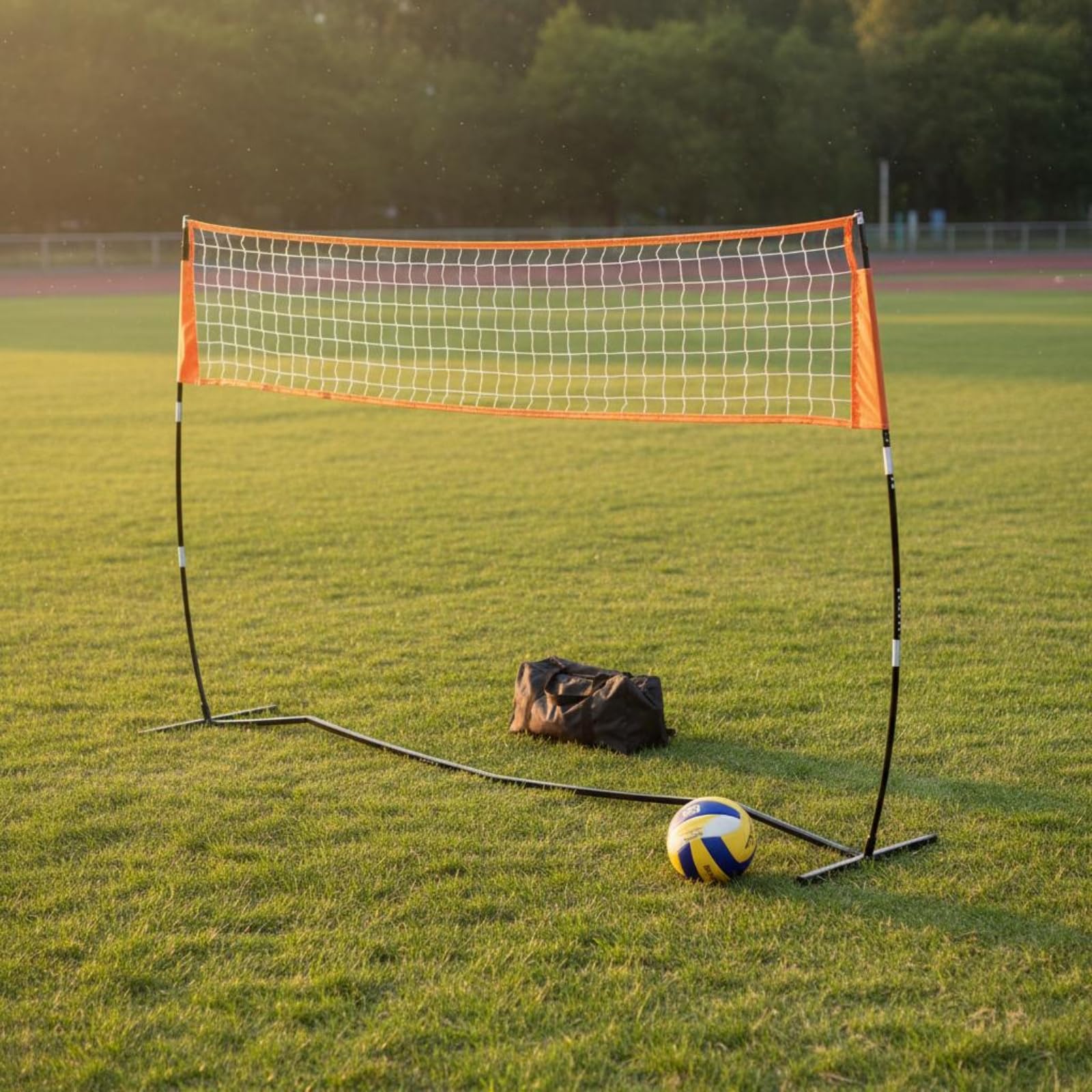 Rete da Allenamento Pallavolo Rete da Allenamento Rete Portatile Rete Regolabile Struttura Autoportante in Poliestere E Fibra di Vetro Adatta per Palestre Cortili Allenamenti Indoor E Outdoor