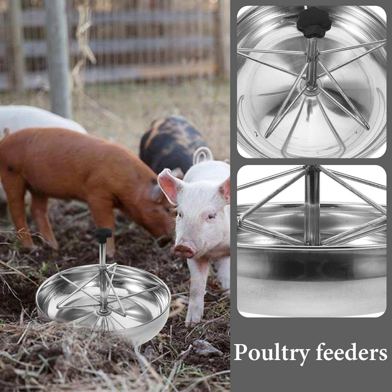 SUPVOX Pig Feeder Trough Capacity Goat Horse Feeding Easy to Clean Maintain Stable Design for Livestock for Farm Use