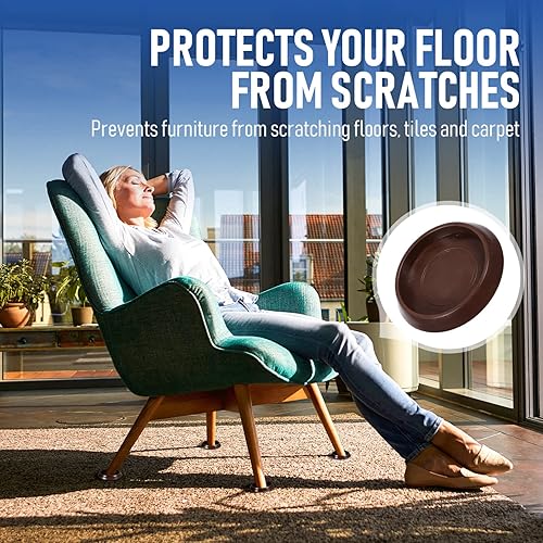 Miniatura 6 de Uonlytech Protectores de piso para muebles de ruedas antideslizantes evitan que la cama se deslice los protectores de suelo para patas de sofá