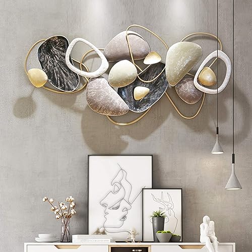 Decoración de pared de metal con fondo 3D piedras zen apiladas grandes de varias capas decoración de pared hecha a mano decoración de pared colgante