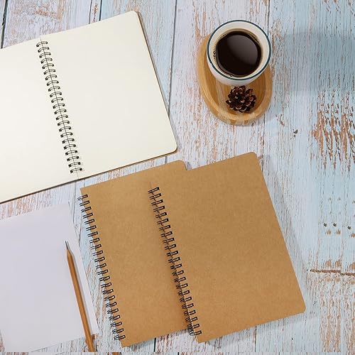 Miniatura 7 de EUSOAR - Cuaderno en espiral de tapa dura, tamaño A5, paquete de 3 cuadernos de 5.5 x 8.3 pulgadas, cuaderno de bocetos en espiral de papel de