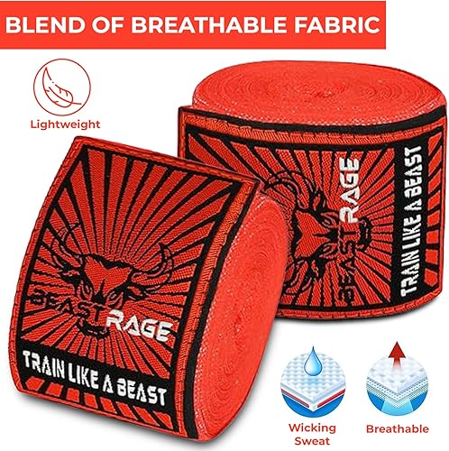 Miniatura 7 de BEAST RAGE Vendas de boxeo para MMA Kickboxing Muay Thai Muay Thai Muay Thai Muay Thai Muay Thai para las muñecas profesionales para adultos de 180