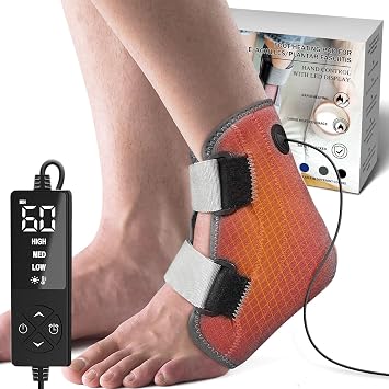 Foot Heating Pad for Ankle Pain, Achilles Tendonitis and Plantar Fasciitis Relief, Electric Ankle Warmer Wraps