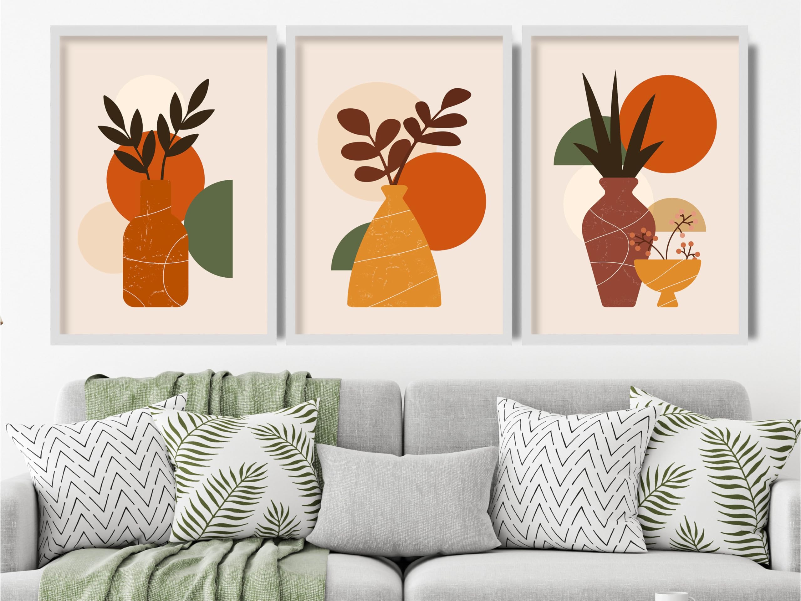 Vases bohèmes tableaux d'art mural de qualité supérieure - Toile 40x60 cm