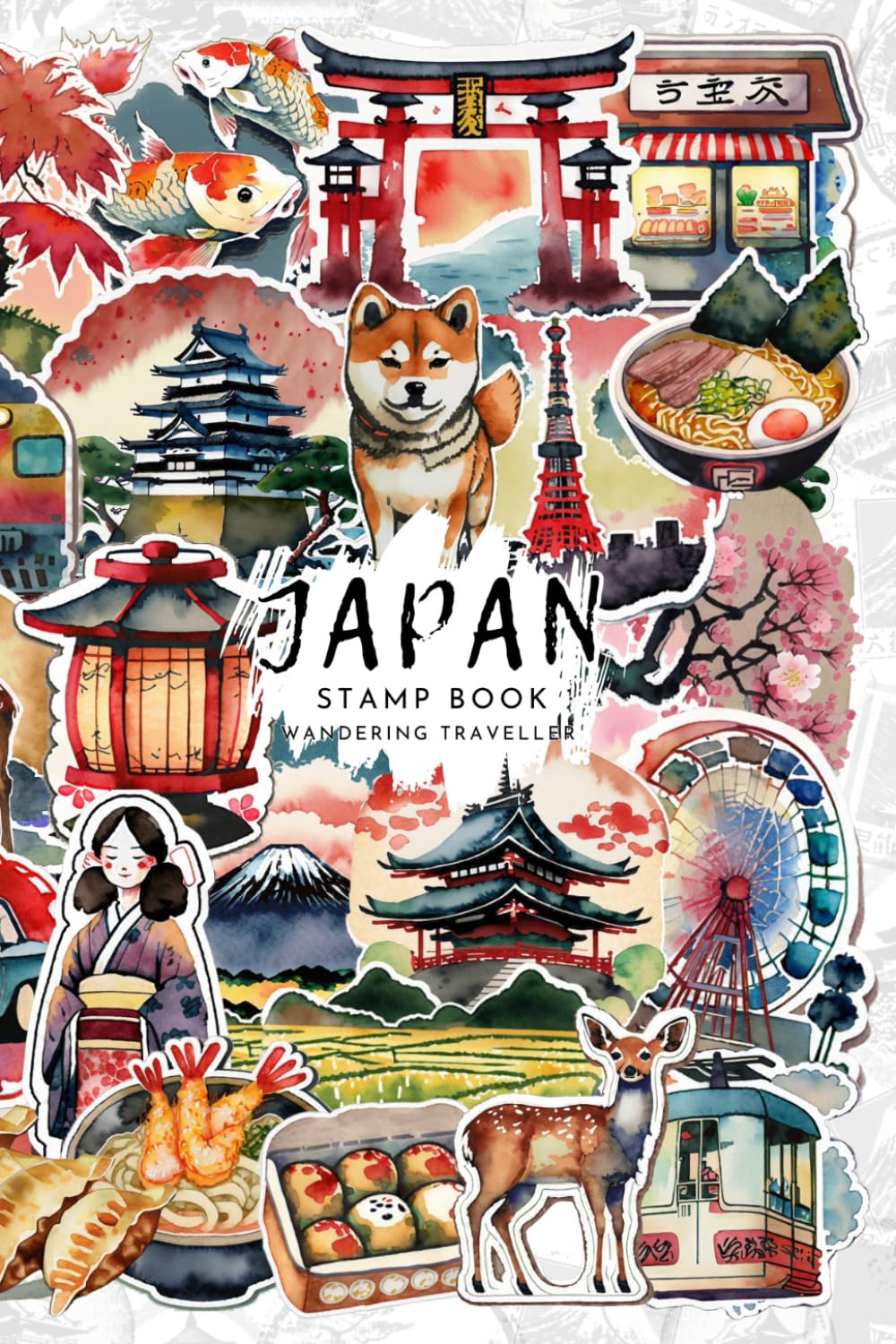 Japan Eki Stamp Travel Journal Book: Wandering Traveller - Pocket/Passport Edition