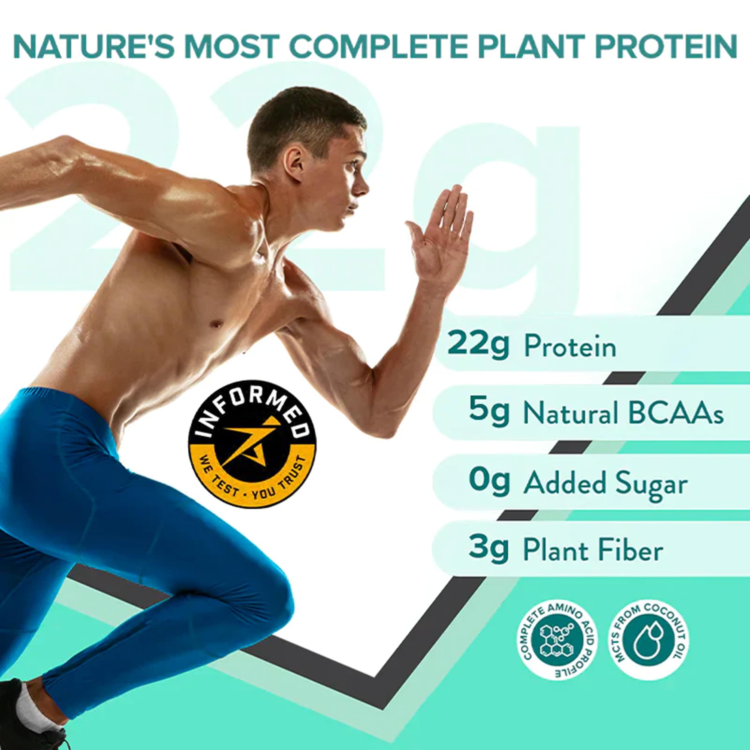 Wellbeing Nutrition Organic Vegan Plant Protein Isolate Powder | 22g Protein, 5g BCAA, 3g Fiber Pea & Brown Rice Protein, Superfoods, Digestive Enzymes | Easy to Digest, British Banoffee Pie, 500gm — Amazon image 2