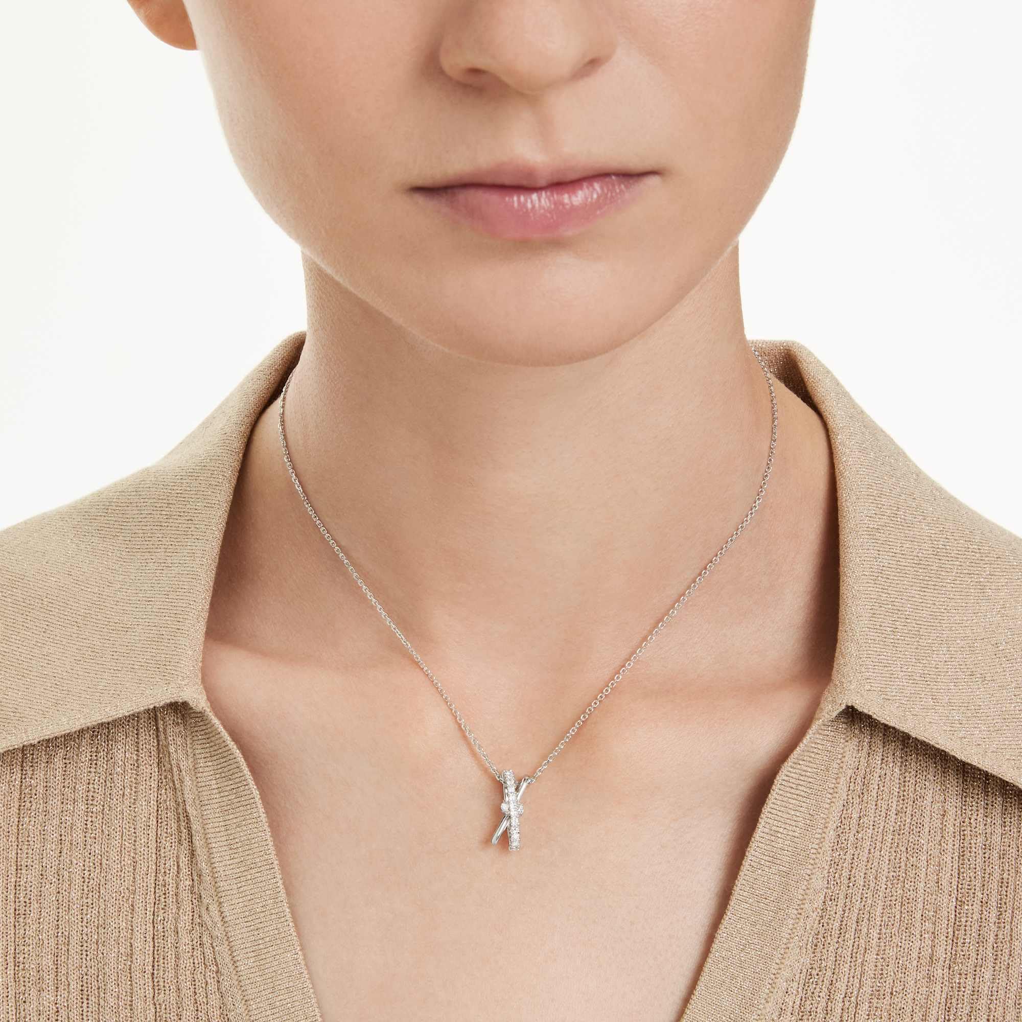 Swarovski Hyperbola Kollektion, Rundschliff, Weiß, Rhodiniert