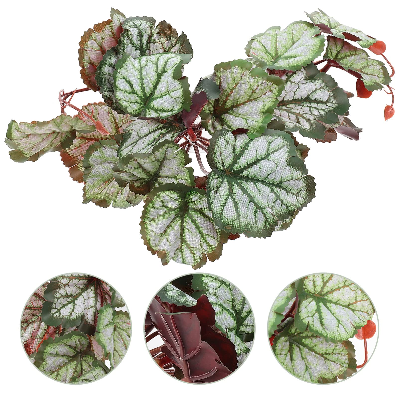 ABOOFAN 5 Piezas De Hojas De Paisajismo Enredaderas De La Selva Ajuste Flexible Terrario Tanque De Peces Hojas De Pecera Hábitats De Reptiles Realistas Plantas Reptiles