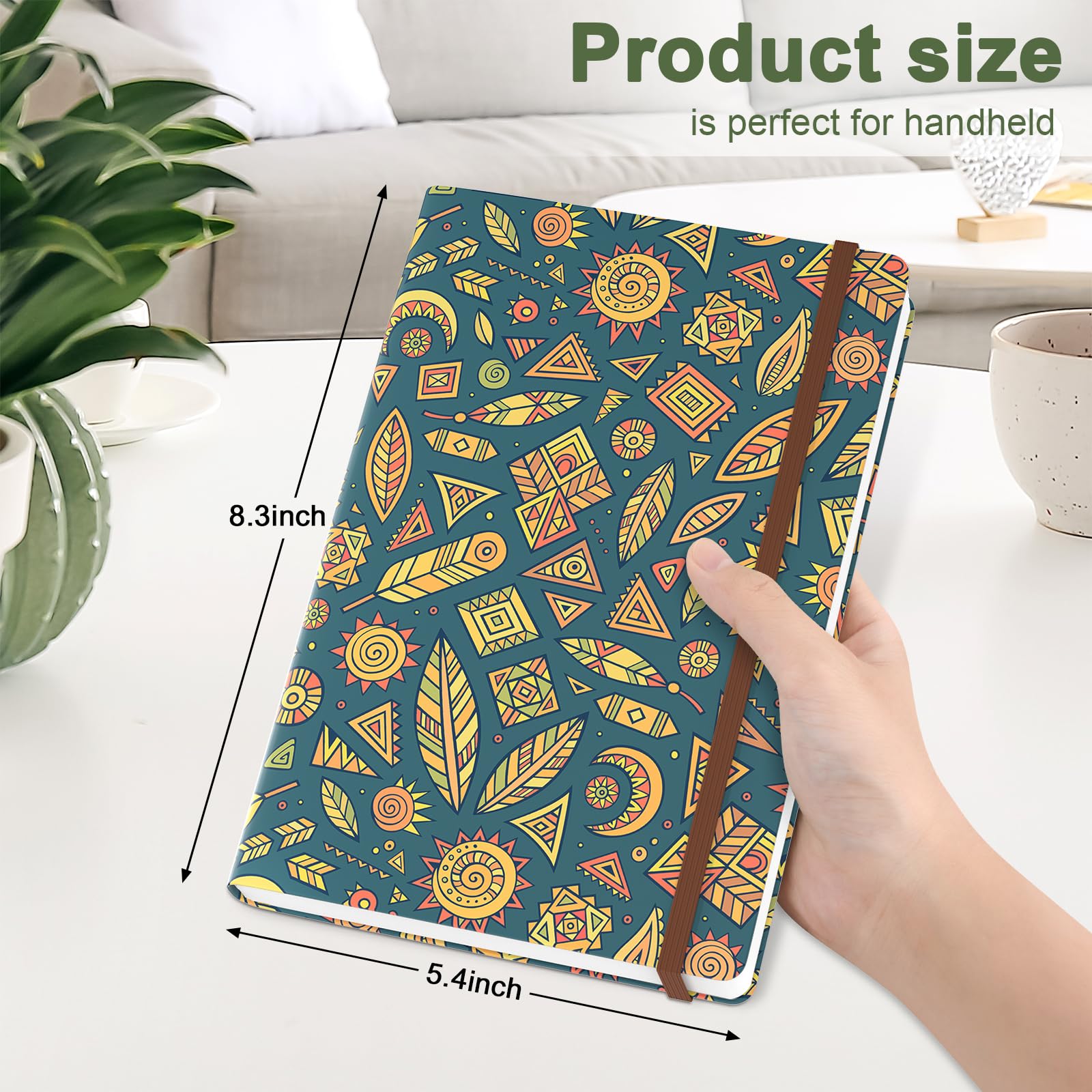 Hnogri Lined Journal Notebook, Hardcover Journal for Women 160 Pages Thick Paper, Medium 5.7 x 8.4 in - Image 2