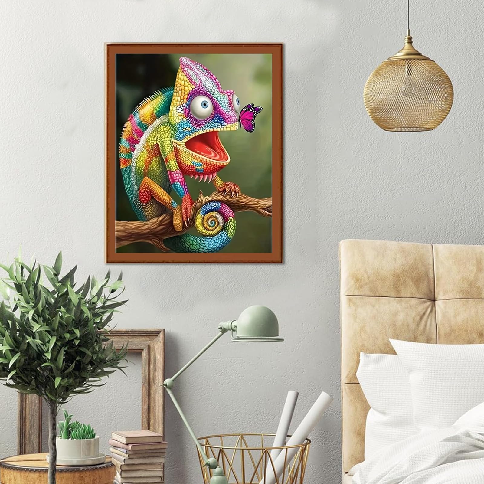 Diamond Painting Kit di immagini per adulti e bambini, con motivo a farfalla 5D, ideale come regalo di Natale, Capodanno, fai da te
