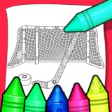 Hockey Coloring Book: Sports Drawing & Paint Game | Ice Action Pages