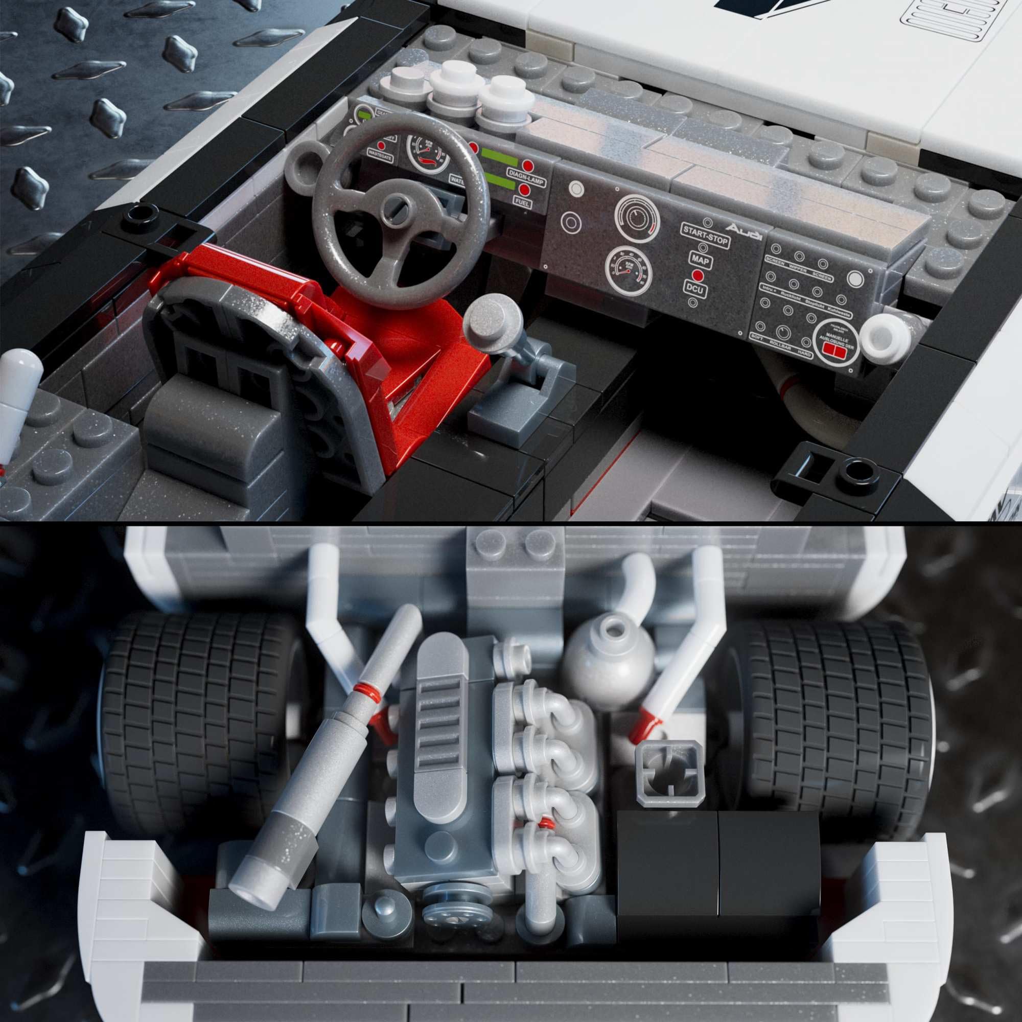 MEGA Hot Wheels Audi 90 Quattro IMSA GTO Jouet de construction automobile avec 973 pièces et modèle miniature en métal, coffret à construire et à exposer pour les collectionneurs, rouge, HRY20