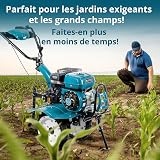 Könner & Söhnen KS 7HP-950S, Motoculteur à essence, motobineuse, entraînement par chaîne, 2 vitesses avant, marche arrière, largeur de travail 108 cm, profondeur 31 cm, puissance du Cultivateur 7,0 ch - 4