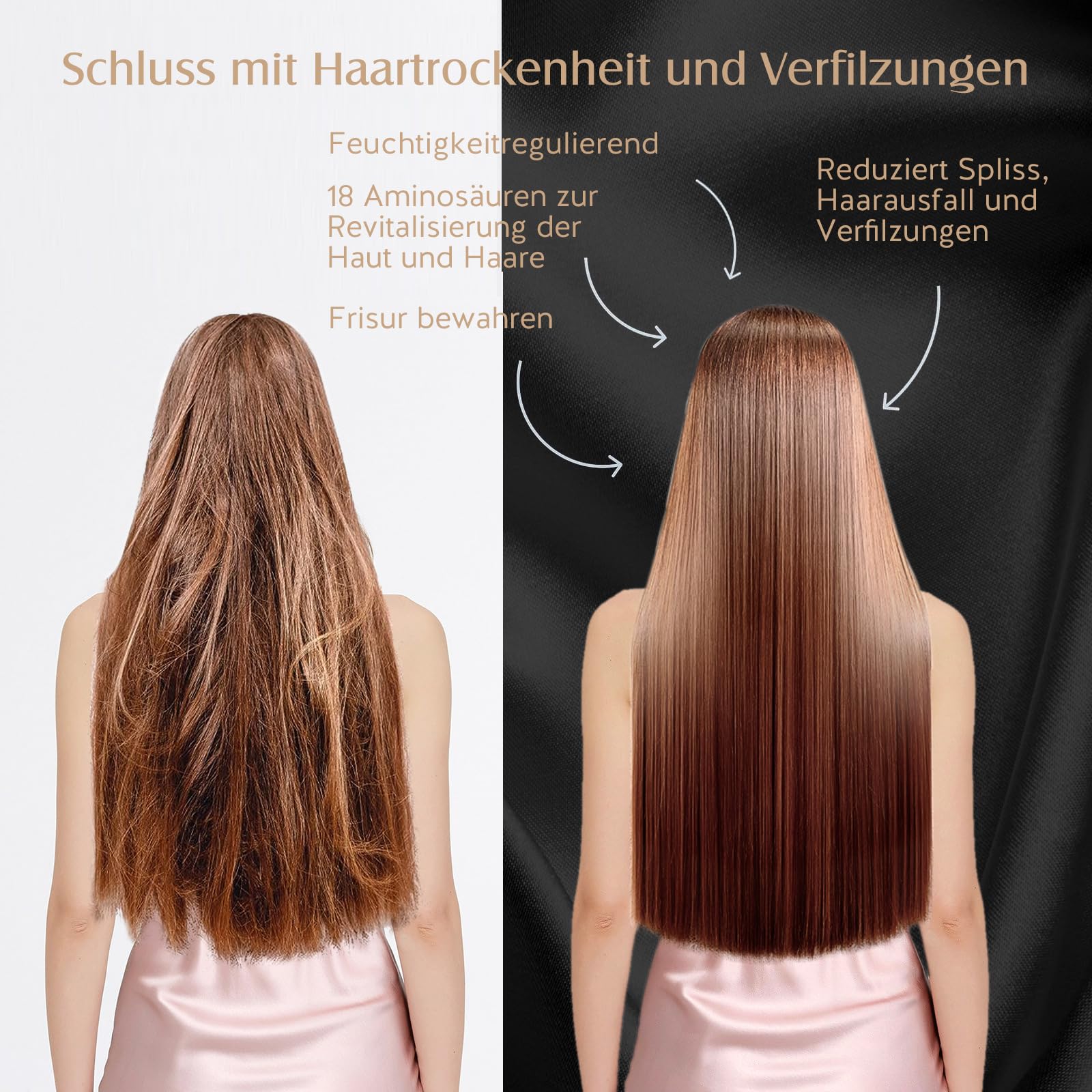 Umisleep Cuffia da Notte in Seta 22 Momme - 100% Gelso - Doppia per Capelli Ricci - Traspirante e Regolabile - Chiusura Elastica (Nero)