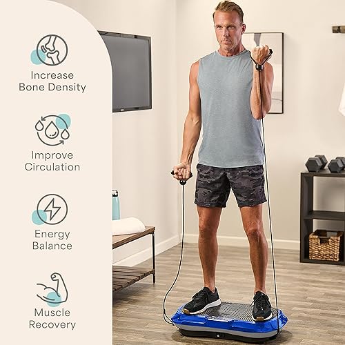 Miniatura 3 de LifePro Waver - Máquina de ejercicio de placa de vibración - Plataforma de entrenamiento de cuerpo entero con bandas de bucle equipo de Negro, Azul