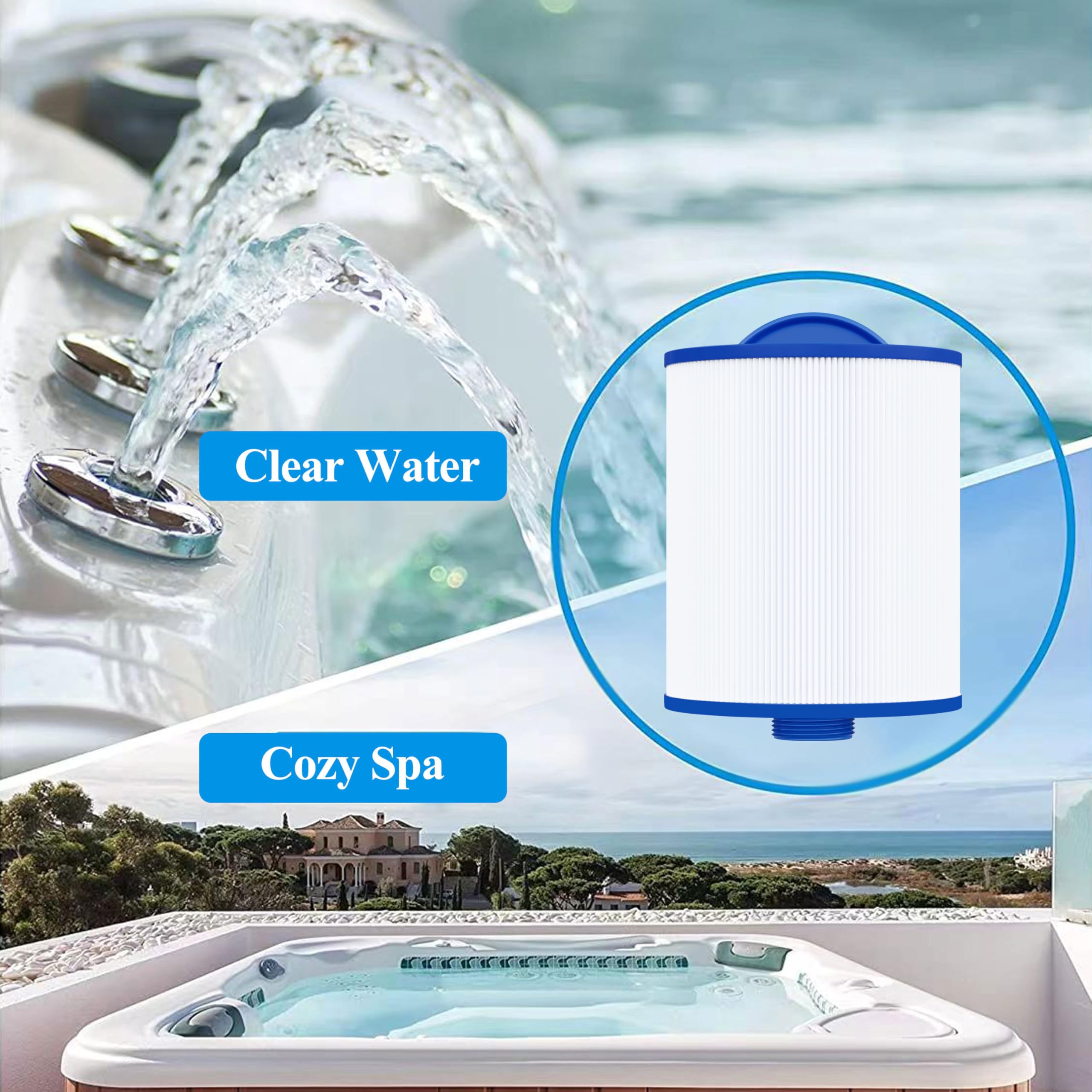 Cryspool Filtro de spa compatible con Unicel 6CH-502, PAS50SV-F2M, Filbur FC-0311, Baleen AK-90161, 50 pies cuadrados, paquete de 2